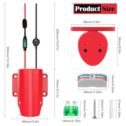 2 Packs Power Wheel Adapter for Milwaukee M12 Battery Adapter 12V Battery Conversion Kit with Switch, Fuse & Wire Terminals, 12AWG Wire, Power Connector for DIY Rc Car Toys and Robotics - size: 2 Pack