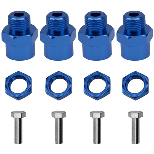 Aluminum Alloy 12mm to 17mm Wheel Hex Drive Hub Adapter Conversion 15mm Offset Extension for 1/10 Off-Road RC Car Monster Truck (Blue) - color: Blue