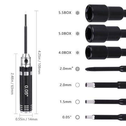 HobbyPark Mini RC Car Tools Hex Driver Set Screwdriver for TRX4M TRX4MT Axial SCX24 FCX24 FCX18 1/24 1/18 1/16 Scale Crawler Truck Buggy Rally (7-Pack)