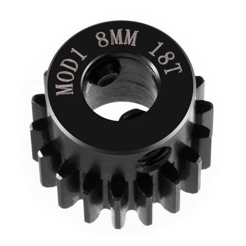 LSG 8mm M1 16T 17T 18T 19T 21T 24T 26T 27T 29T Steel Pinion Gear | for 1/5 X-MAXX RC Model Car Buggy Truck Hardened Steel 8mm Shaft Motor M1 Pitch Gears Upgrade Parts - size: 18T