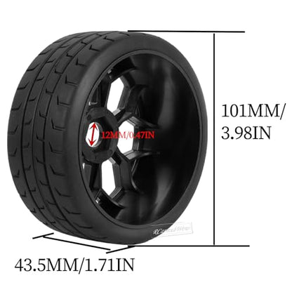 RC Wheels and Tires for 1/8 Typhon 6S BLX,1/7 Infraction 6S BLX,Limitless,RC Wheels and RC Tires Soft Tires Truck Tire Highway Tires,Black with Carbon - color: Black W/Carbon(4pcs)