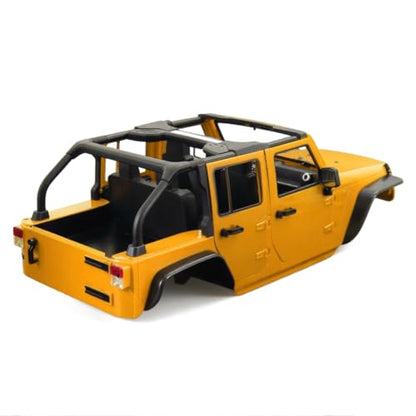 1/10 RC Jeep Wrangler Convertible Hard Shell Kit, for 1/10 RC Crawler TRX4 Axial SCX10 90046 90027 313 Wheelbase Shell Modification Accessories (Yellow) - color: Yellow