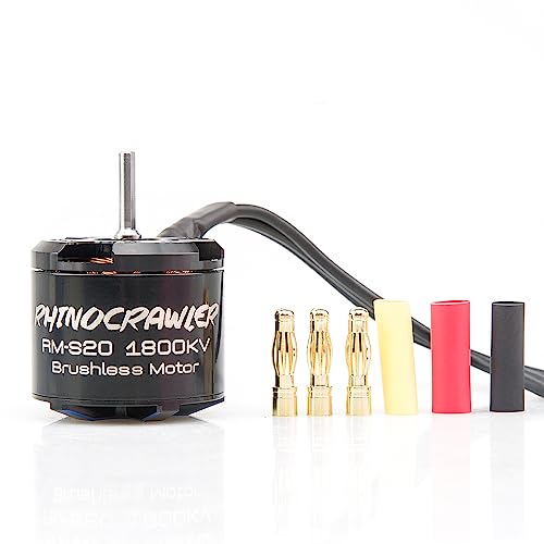 RhinoCrawler Crawler 3532 Outrunner Brushless Motor for 1/8 1/10 AM32 ESC80A RC Crawler Car LCG Chassis Axial SCX10 Traxxas TRX-4 MOA (RM-S20 1800KV) - style: RM-S20 1800KV