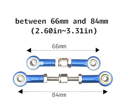 Aluminum Adjustable Turnbuckles Camber Link Upgrade Parts for Traxxas 1/10 Rustler 2WD/4X4, Slash 4X4/2WD, Stampede 4X4/2WD VXL, Hoss 4x4, 7 PCS (Blue) - color: Blue