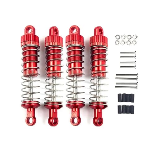 RC Cars Spare Parts for MN D90 for MN-90 for MN99S for WPL C14 C24 C34 1 Set Metal Shock Absorber RC Car Upgrade Parts Accessories(Red) - color: Red