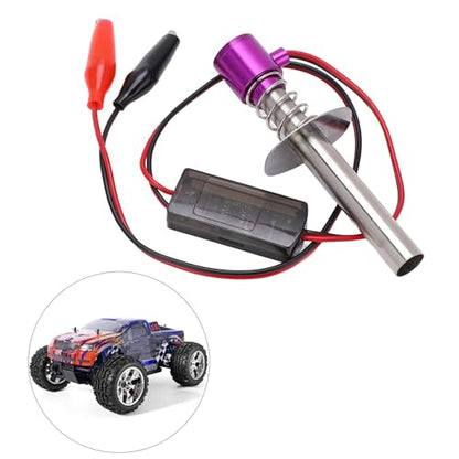 1/10 RC Electronic Glow Plug Starter Igniter 6V-24V 1/8 Nitro Engine Start Ignitor Tool Upgraded for 1:8 1:10 Scale Crawler Buggy Truck Car Boat Plane Helicopter HSP Traxxas Kyosho (Purple) - color: Purple
