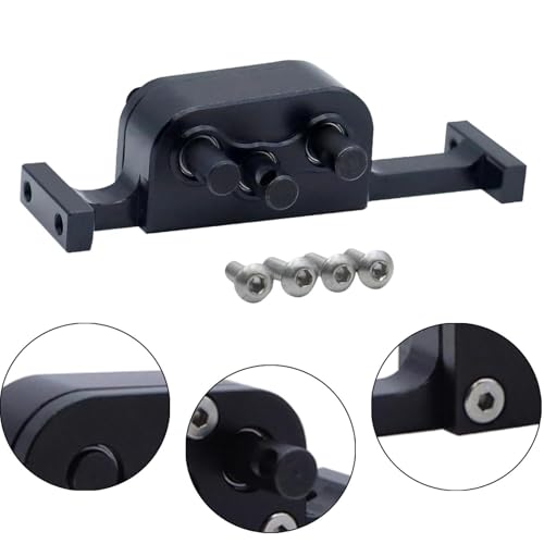 RC Car Transfer Case Chassis Gearbox Aluminum Alloy Crawler Metal Replacement DIY Kit Transfer Case with Steel Shaft Suitable for RC Rock Crawler, Black