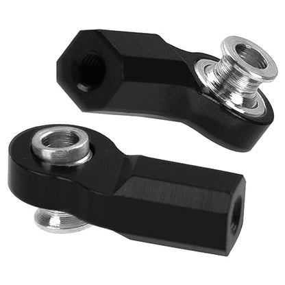 6Pcs Vgoohobby Metal M3 Tie Rod End Bend Ball Head Holder Link Compatible with Axial SCX10 Traxxas TRX4 Tamiya CC01 Axial SCX10 1/10 RC Car (Black) - color: Black