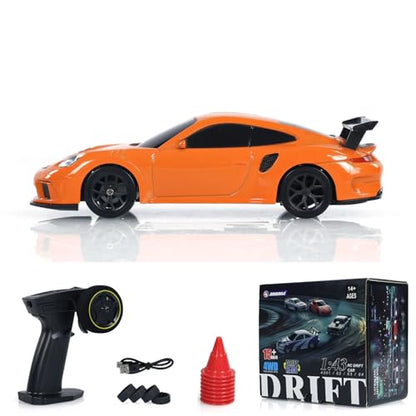 TOUCAN RC HOBBY US in Stock 1/43 Mini RC Drift Car Raceing Toy Radio Lights Traffic Safety Cone Without a Gyro Orange - color: Orange