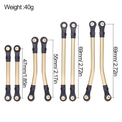 8pcs Brass High Clearance Links Set for TRX4M Bronco Defender 1/18 RC Crawler Upgrade Parts