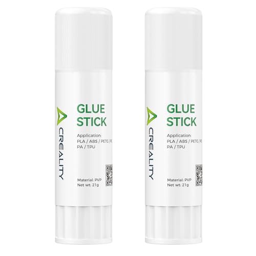 Creality 3D Printer Glue Sticks PVP Solid Glue Sticks for 3D Printing Hot Bed Build Plate, Enhanced Adhesion Reduces Warping for Filament, 3D Printer Adhesive for PLA/ABS/PETG/PC/PA/TPU, 2 Pack - style: Glue Stick