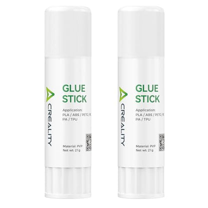 Creality 3D Printer Glue Sticks PVP Solid Glue Sticks for 3D Printing Hot Bed Build Plate, Enhanced Adhesion Reduces Warping for Filament, 3D Printer Adhesive for PLA/ABS/PETG/PC/PA/TPU, 2 Pack - style: Glue Stick