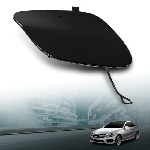LQI Front Bumper Tow Eye Hook Cover Cap Fit Benz C63AMG W205 C300 2015-2018 | 2058850724, A2058850724 Black - size: Front | Fit Benz W205 C300 C400 C63AMG 2015-2018