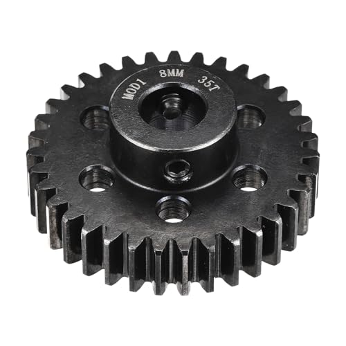 MECCANIXITY 1M 35T 40 Chrome Steel Motor Pinion Gears, 1.46" x 1.5" RC Motor Gears Fits 8mm Shaft Bore for RC Vehicles Truck Drift Remote Control Car Off-Road Crawler Parts, Black - style: 35T