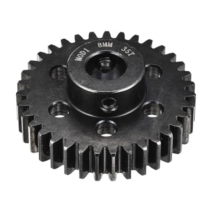 MECCANIXITY 1M 35T 40 Chrome Steel Motor Pinion Gears, 1.46" x 1.5" RC Motor Gears Fits 8mm Shaft Bore for RC Vehicles Truck Drift Remote Control Car Off-Road Crawler Parts, Black - style: 35T