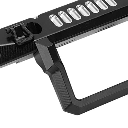 Front Bumper Aluminum Alloy Crawler Bumper RC Car Accessory with LED Light Hole for Axial 1/6 for SCX6 Car RC Car Upgrade Part (Black) - color: Black