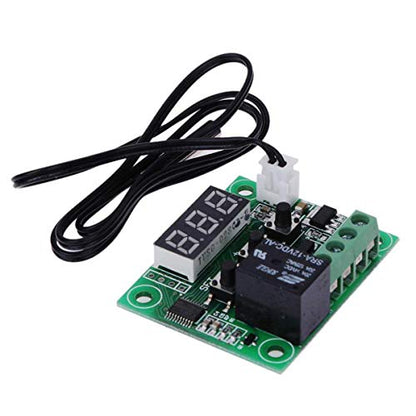FainWan 2pcs W1209 12V DC Digital Temperature Controller Board Micro Thermostat -50-110°C Electronic Module Switch with 10A One-Channel Relay and Waterproof Compatible with Ar-duino Rasp-Berry Pi