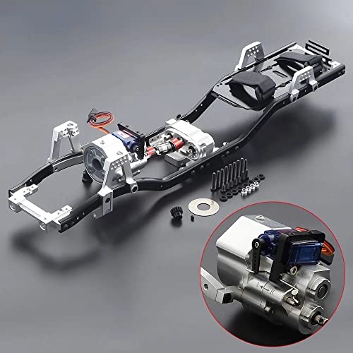 313mm Wheelbase Metal Chassis Frame with Prefixal 2 Speed Transmission Gearbox for 1/10 RC Crawler Car Axial SCX10