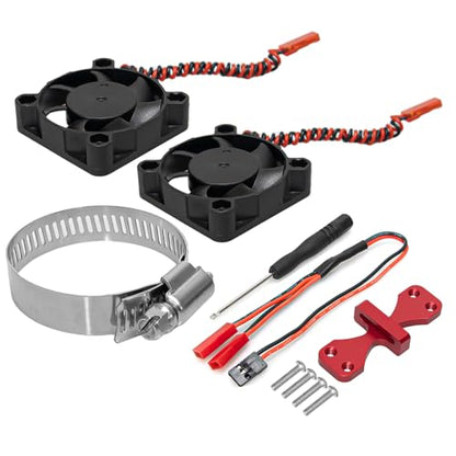 1/7 1/8 1/10 RC Cooling Fan Heat Sink with Adjustable Mount 40-50mm | for 1/7 1/8 1/10 RC Crawler Car 4284 4985 1717, 22000 RPM - style: Black B 40*40mm