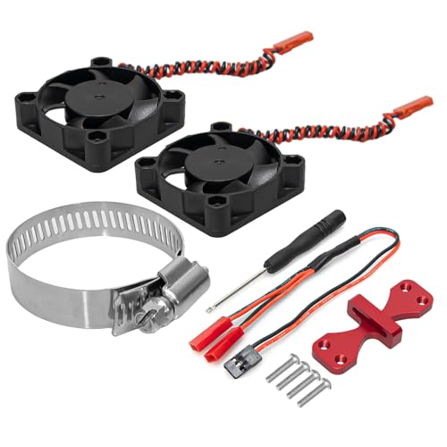 1/7 1/8 1/10 RC Cooling Fan Heat Sink with Adjustable Mount 40-50mm | for 1/7 1/8 1/10 RC Crawler Car 4284 4985 1717, 22000 RPM - style: Black B 40*40mm
