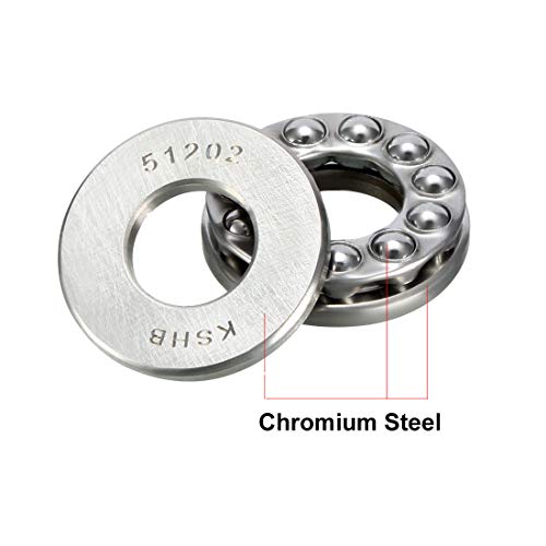 uxcell 51202 Thrust Ball Bearings 15mm x 32mm x 12mm Chrome Steel ABEC3 Single Row Roller 2pcs - size: 15mmx32mmx12mm