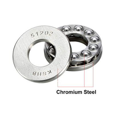 uxcell 51202 Thrust Ball Bearings 15mm x 32mm x 12mm Chrome Steel ABEC3 Single Row Roller 2pcs - size: 15mmx32mmx12mm