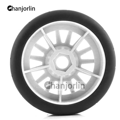 1/8 RC On Road Car Tires And Wheels Rims 17mm Hex 103mm Rubber Rally Tyres For 1:8 Scale RC On-Road Racing Car HPI WR8 HSP Hobao ARRMA Redcat Losi Kyosho VRX RC Rally Drift Car 4PCS (White A) - color: White a