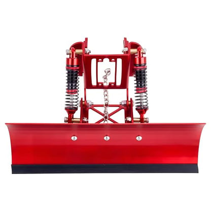RC Snow Plow for TRX4M & SCX24, Adjustable Aluminum 1/18 1/24 RC Crawler Plow, Servo Operated Snow & Sand Shovel Upgrade, CNC Metal RC Plow Truck Accessory (Red) - color: Red