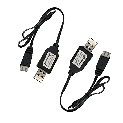 7.4V USB RC Battery Charger 2 Pack, XH-3P Smart Charger for SCX24 SCX10 2S LiPo 100-2000mAh, Overcharge Protection LED Indicator, Compatible RC Car Truck Boat Drone, 1A Output