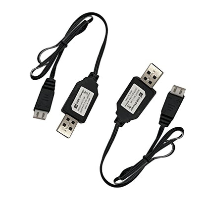7.4V USB RC Battery Charger 2 Pack, XH-3P Smart Charger for SCX24 SCX10 2S LiPo 100-2000mAh, Overcharge Protection LED Indicator, Compatible RC Car Truck Boat Drone, 1A Output