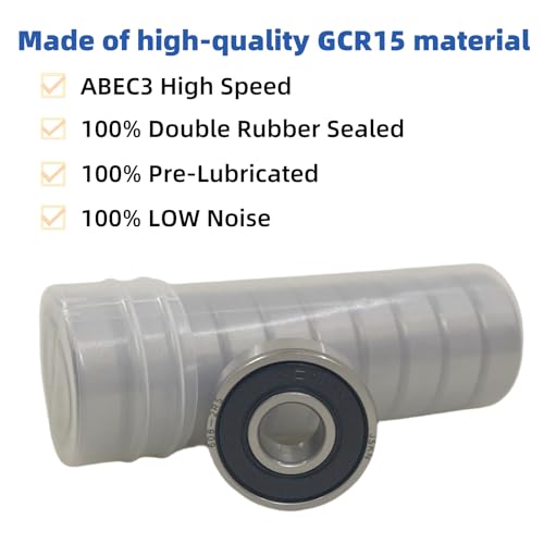 20Pcs 608-2RS Bearings 8x22x7mm Double Rubber Sealed Micro Deep Groove Ball Bearings, Suitable for Skateboard Rollers, 3D Printers, Etc