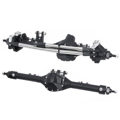 CNC Aluminum Front Rear Straight Axle for 1/10 RC Crawler Axial SCX10 II Vanquish VS4-10 Chassis (Black) - color: Black