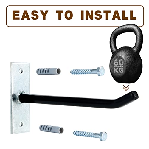 Sinoer 10 Inch Wall Mount Steel Tire Hooks,4 Pack Black | Heavy duty anti-slip hooks for tires, wheels, ladders & bikes; comes with mounting screws and anchors for garage storage