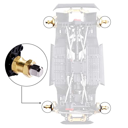 4pcs 12mm Brass Wheel Hex Hub Offset Extension Hex Drive Adapter Combiner Coupler Conversion for 1/10 RC Crawler Axial SCX10 CC01 Jeep Wrangler D90 Wraith (15mm) - size: 15mm