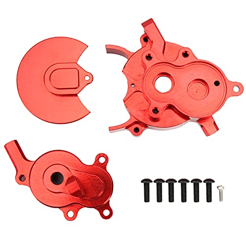 Aluminum Alloy Transmission Case Housing Set, RC Gearbox Housing for GEN8 1/10 RC Car, CNC 6061 - T6 with Hard Anodized Finish and PTFE Coated Gears (Red) - color: Red