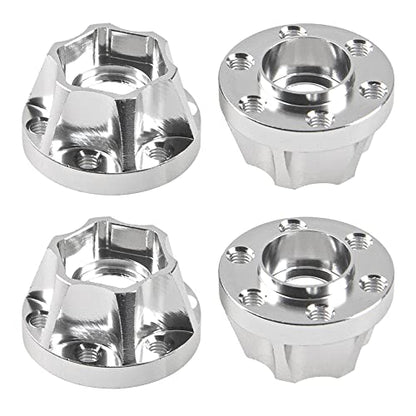 Metal RC 12mm Wheel Hex Hub Extension Combiner Compatible with 1.9/2.2inch Wheel Rim Axial SCX10 Traxxas TRX4 D90 1/10 RC Crawler (12mm, Silver) - color: Silver, size: 12mm