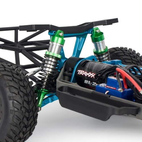 4Pcs Metal Oil Shocks for Traxxas 1/10 Slash Rustler Stampede Hoss 4x4 VXL | Aluminum oil-filled shocks.Smooth damping,adjustable height,durable.Direct replacement 5862,RC Upgrades Parts.