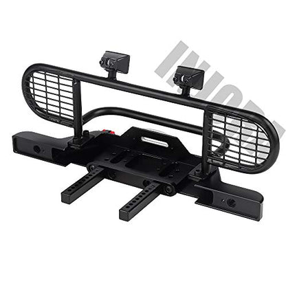 INJORA Metal Front Bumper with Light for 1/10 RC Crawler Car TRX4 TRX-4 (F19)