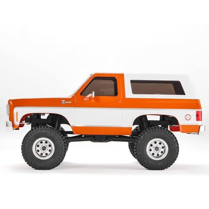 FCX24S FMS 1/24 K5 S Chevy Blazer RC Crawler Officially Licensed, Mini RC Car Pick Up Truck & SUV 2 in 1, 4WD 8km/h 2 Speeds Switch, Off-Road RC Model with LED Lights for Adults (Orange) - color: Orange