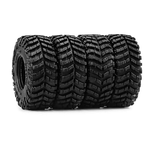 4PCS 1.3" Rubber Tire All Terrain Wheel Tyre with Foam Inserts for 1/12 1/14 1/18 1/24 Crawler Car for TRX4M SCX24 AX24 FCX24 FMS 1/24 Micro 1.0inch Beadlock Upgrade Parts (72x28MM) - color: 72x28mm