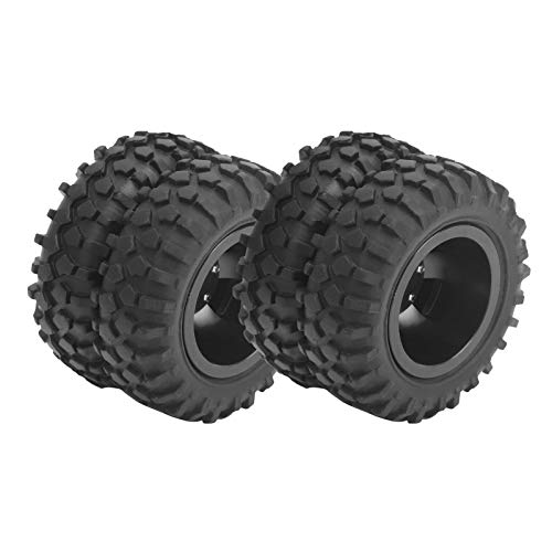 VGEBY RC Tires, Dually Rear Twin Tire Set with 55mm Diameter 1/10 Scale Truck Wheels 2Pcs Black for Off-Road Racing Hobbyists and RC Enthusiasts