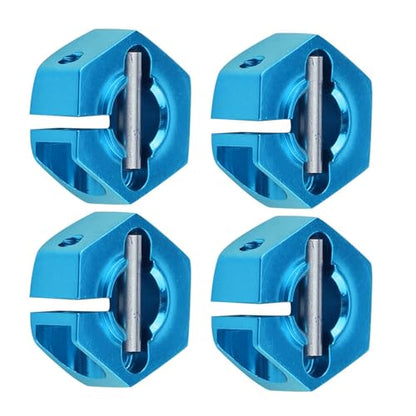 4 Pcs Universal Wheel Hex Hub Adapters,12mm Wheel Hex Mount with Pins and Screws,Wheel Hex Drive Adapters Hub RC Model Vehicle Accessory for RC Spare Part RC Car Upgrade Parts (5.0MM Blue) - size: 5.0MM blue