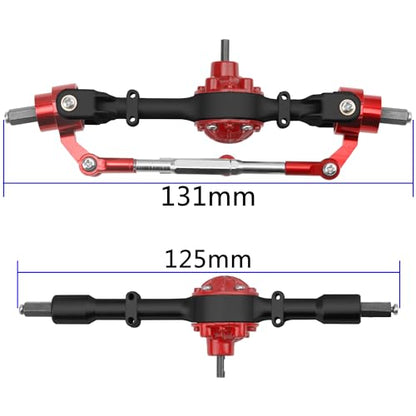 Metal Front & Rear Portal Axle Set Upgrades Parts Compatible with WPL C14 C24 C34 C44 B14 B24 1/16 RC Car (Black) - color: Black
