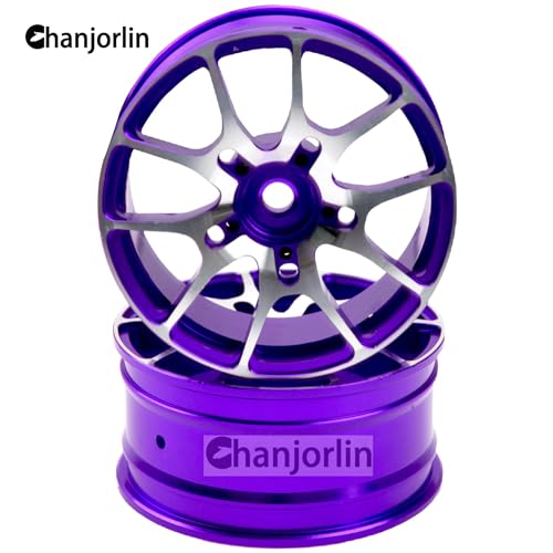 1/10 RC On Road Drift Wheels Rims Hex 12mm Metal Rally Racing Hubs for 1:10 Scale Touring Street Car Tires Tyres Tamiya TT01 TT02 HSP 2S 3S Brushless HPI KYOSHO XV02 XV01 4PCS (Purple) - color: Purple