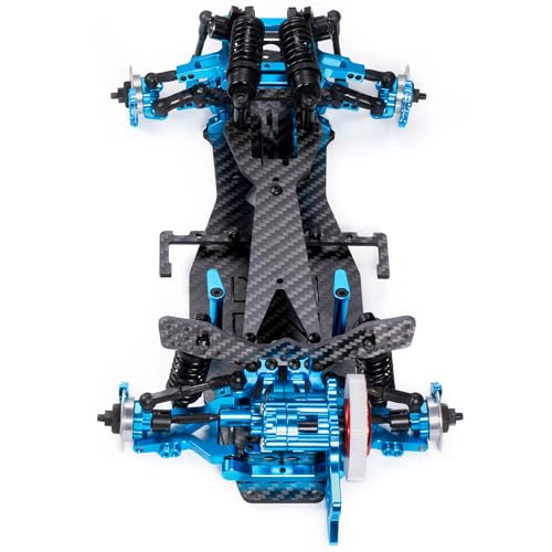 MORLORDY Aluminum & Carbon Fiber RC Chassis Frame Body Kit for 1/10 D5/ D5MINI+SR RC Drift Racing Car, with 4Pcs Wheels Tires Set & Shocks & Accessories (D5MINI+SR) - style: D5MINI+SR