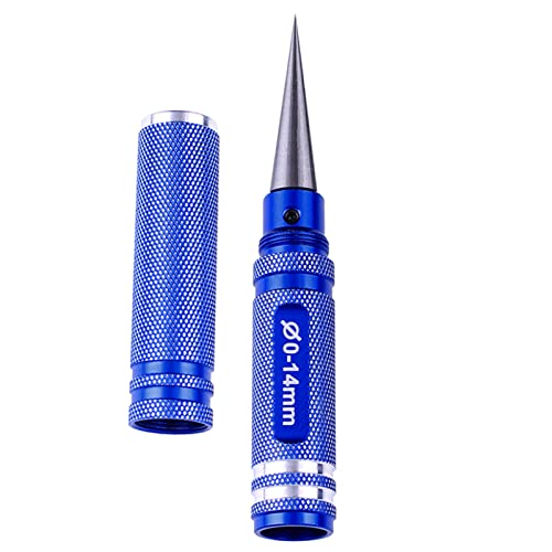 RC Body Reamer 0-14mm Hole Puncher w/Sleeve and Curved Scissors & Straight Scissors Set RC Car Body Mounting for RC Car Truck Bodyshell Repair Tools (Blue) - color: Blue