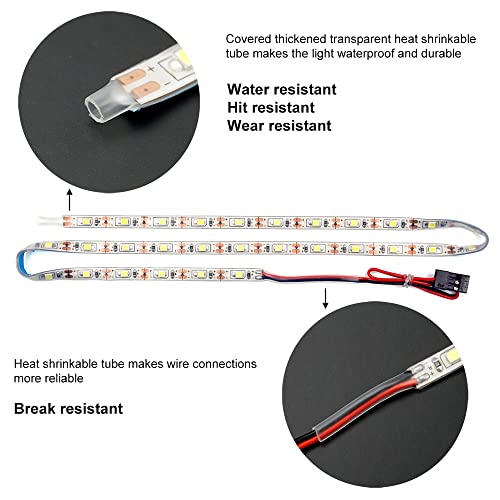 Waterproof LED Light Strips for RC Cars Trucks Airplanes Boats Drones Fixed Wing AR Wing Model Underglow Light (Ice Blue) - color: Ice Blue