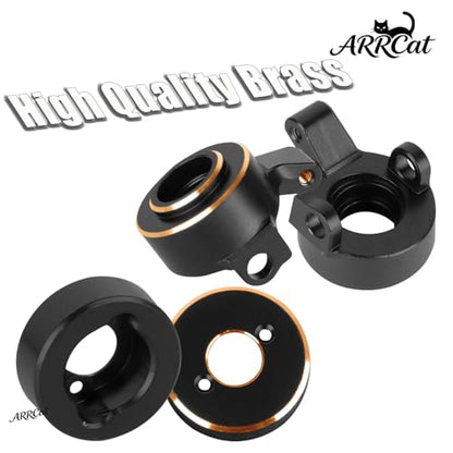 Brass Wheels Weights Steering Knuckles Upgrades Part for 1/30 SCX30 Chev rolet K10/Jeep Wrangler JLU 4X4/F0rd Bronco 4X4 RC Crawler,Front Portal Steering Blocks & Rear Hub Weight,Black