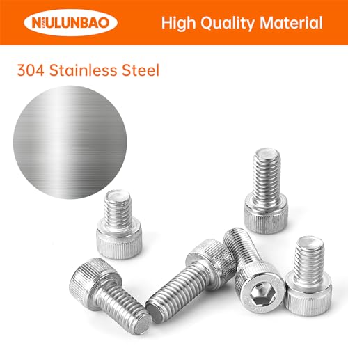 M8 x 10mm 12mm 16mm 20mm 25mm Hex Socket Head Cap Screws Bolts, 304 Stainless Steel, Metric Fully Threaded, Machine Allen Hex Drive, Bright Finish, Assortment Kit 30PCS - size: M8 x 10/12/16/20/25mm (30PCS)