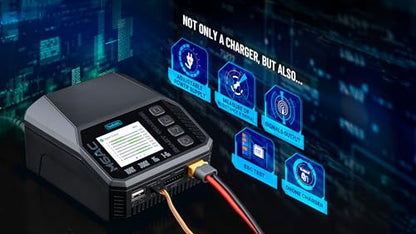 Toolkitrc M6AC DC 300W 15A Multi-Function Battery Charger IPS 2.0 Inch LCD Screen Balance Charger Discharger for 1-6S Lipo LiHV Life 1-16S NiMH Battery